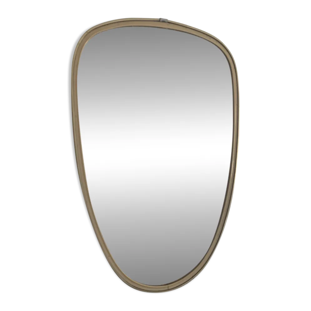Miroir vintage 1960 rétroviseur asymétrique forme libre - 40 x 26 cm