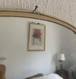 Miroir vintage 1960 rétroviseur asymétrique forme libre - 40 x 26 cm