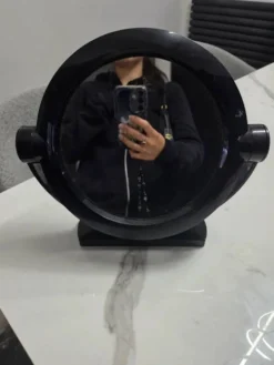 Miroir vintage space age rond pivotant noir style rétro années 70/80