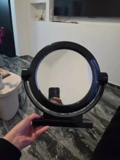 Miroir vintage space age rond pivotant noir style rétro années 70/80