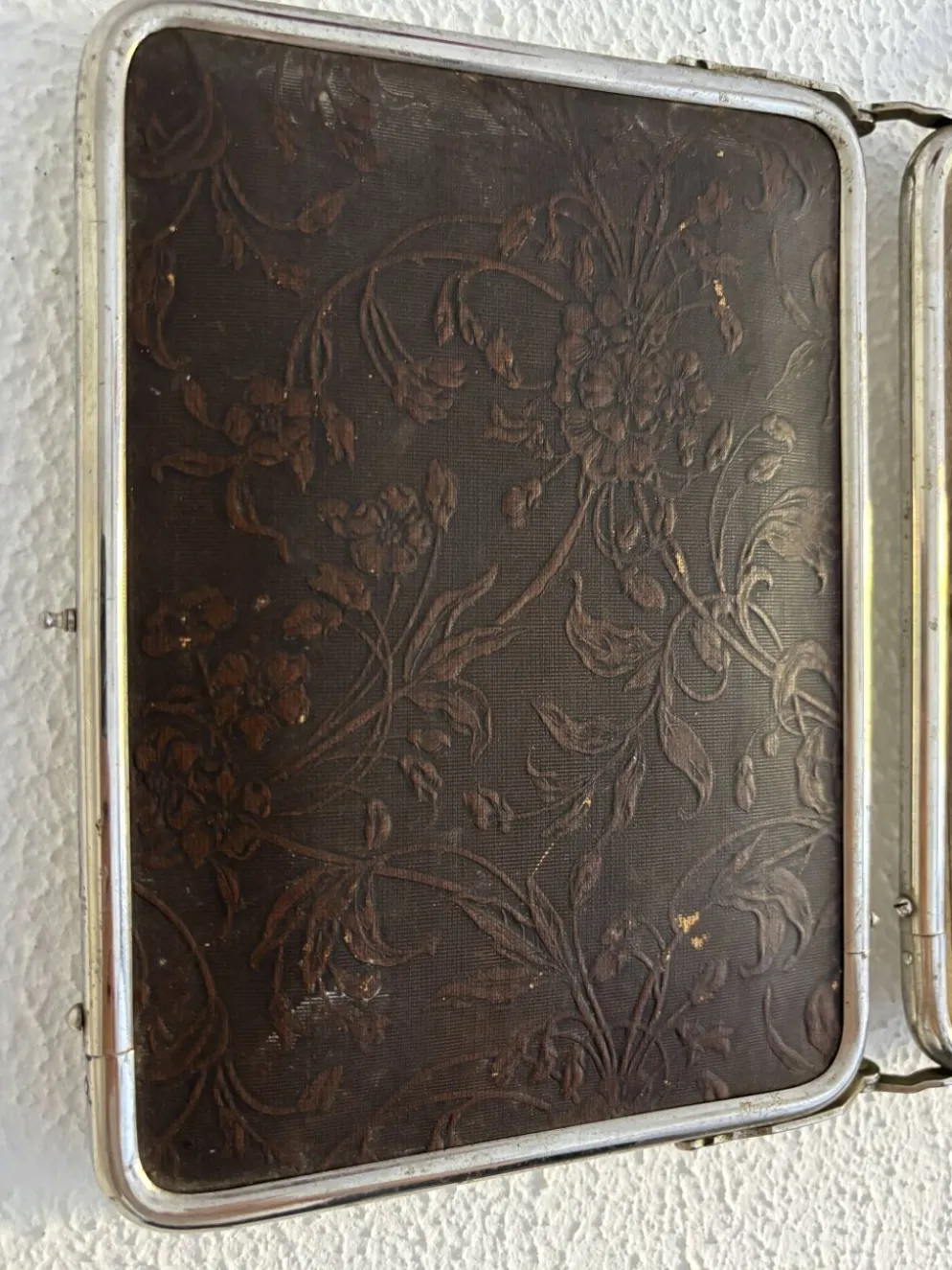 Miroir vintage 1900 triptyque barbier Le Solide Paris Art Nouveau - 21 x 50