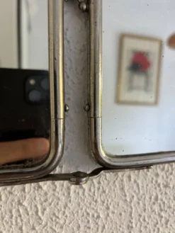 Miroir vintage 1900 triptyque barbier Le Solide Paris Art Nouveau - 21 x 50
