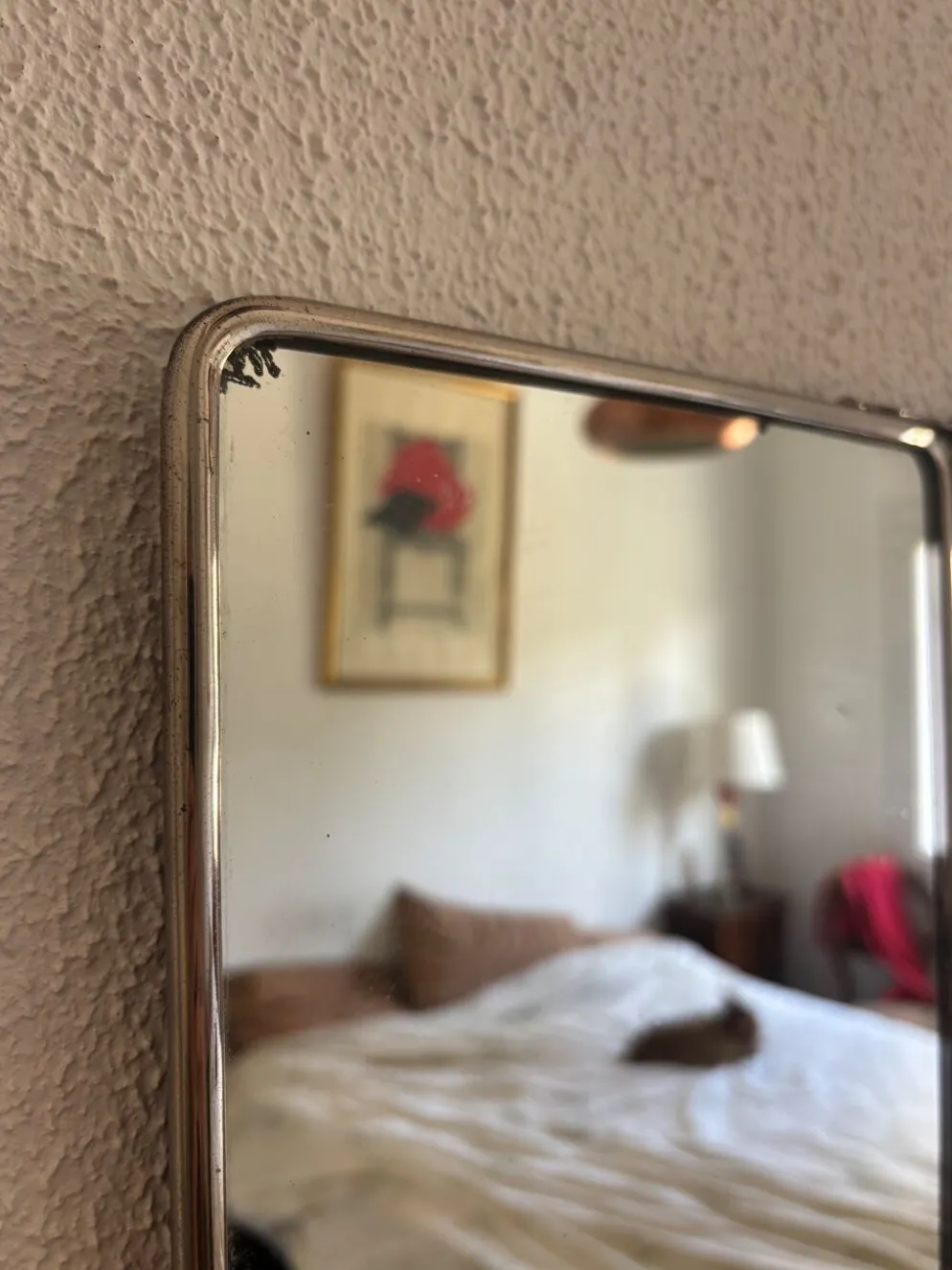 Miroir vintage 1930 triptyque barbier déposé G.B Paris - 28 x 69 cm