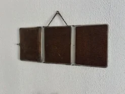 Miroir vintage 1930 triptyque barbier déposé G.B Paris - 28 x 69 cm