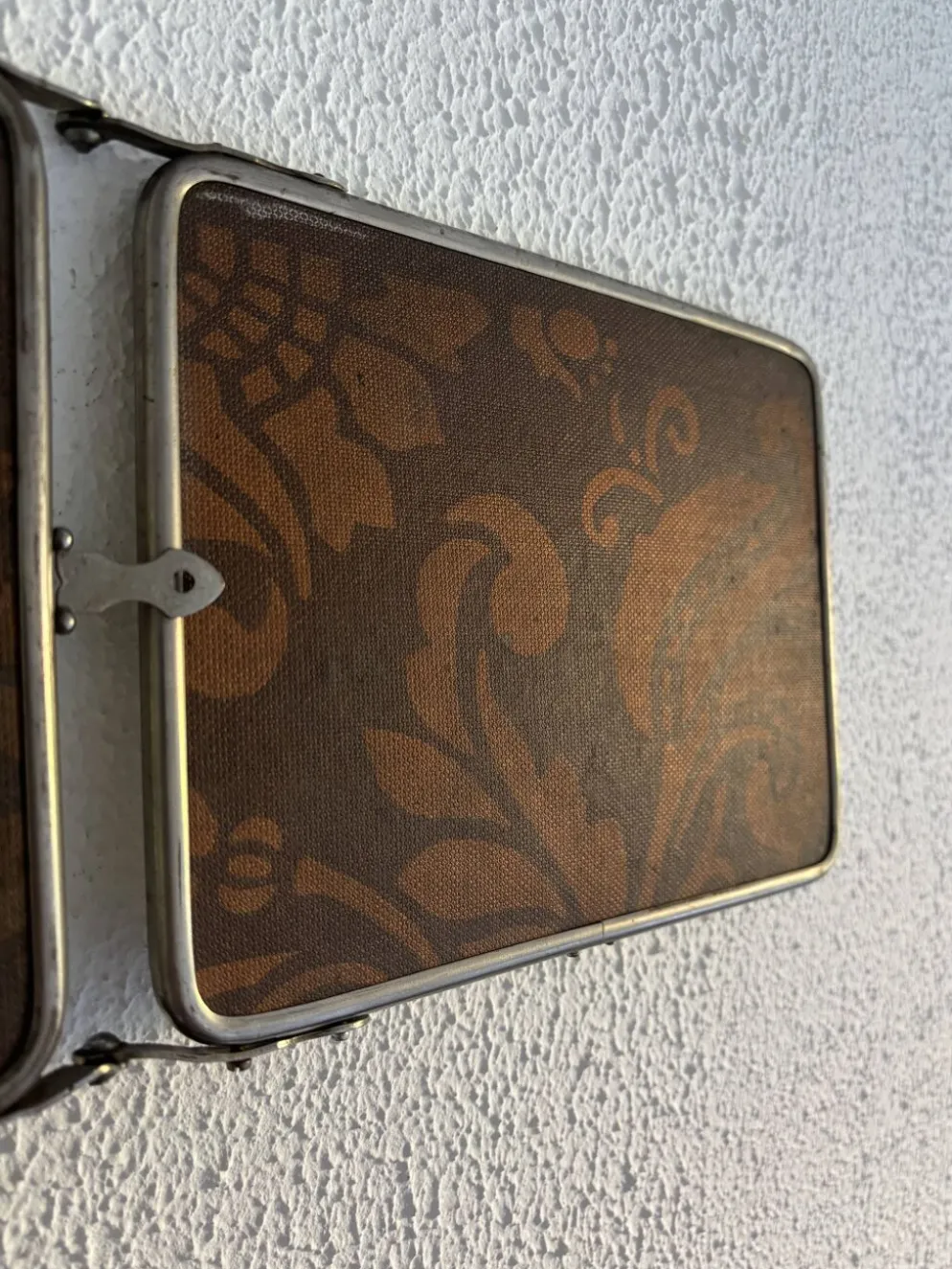 Miroir vintage 1900 triptyque barbier Art Nouveau - 19 x 78 cm
