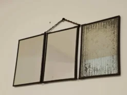 Miroir vintage 1920 triptyque de barbier