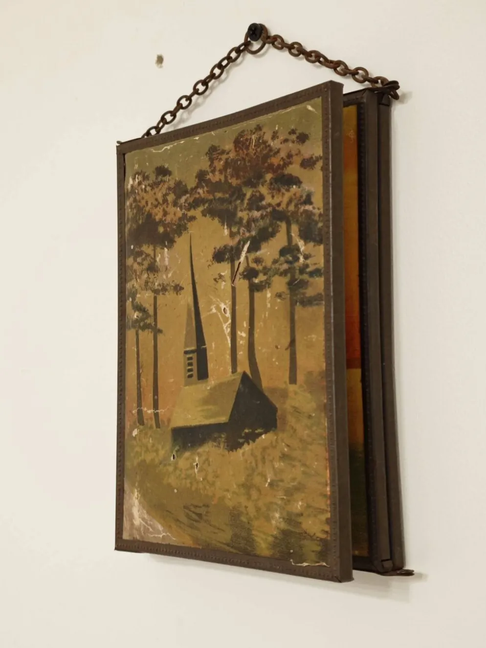 Miroir vintage 1920 triptyque de barbier