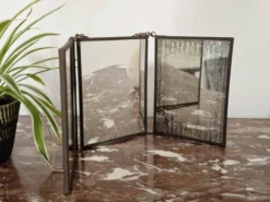 Miroir vintage 1920 triptyque de barbier