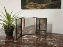 Miroir vintage 1920 triptyque de barbier