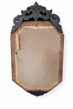 Miroir vénitien ancien fin XIXe – verre biseauté & décor gravé – 124 x 68