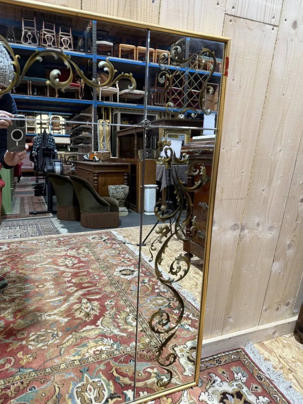 Miroir vénitien de bistrot - brasserie en verre églomisé Art Nouveau