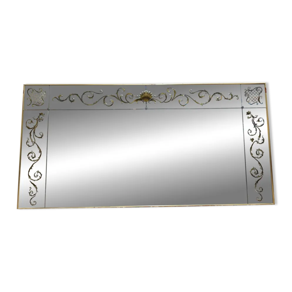 Miroir vénitien de bistrot - brasserie en verre églomisé Art Nouveau