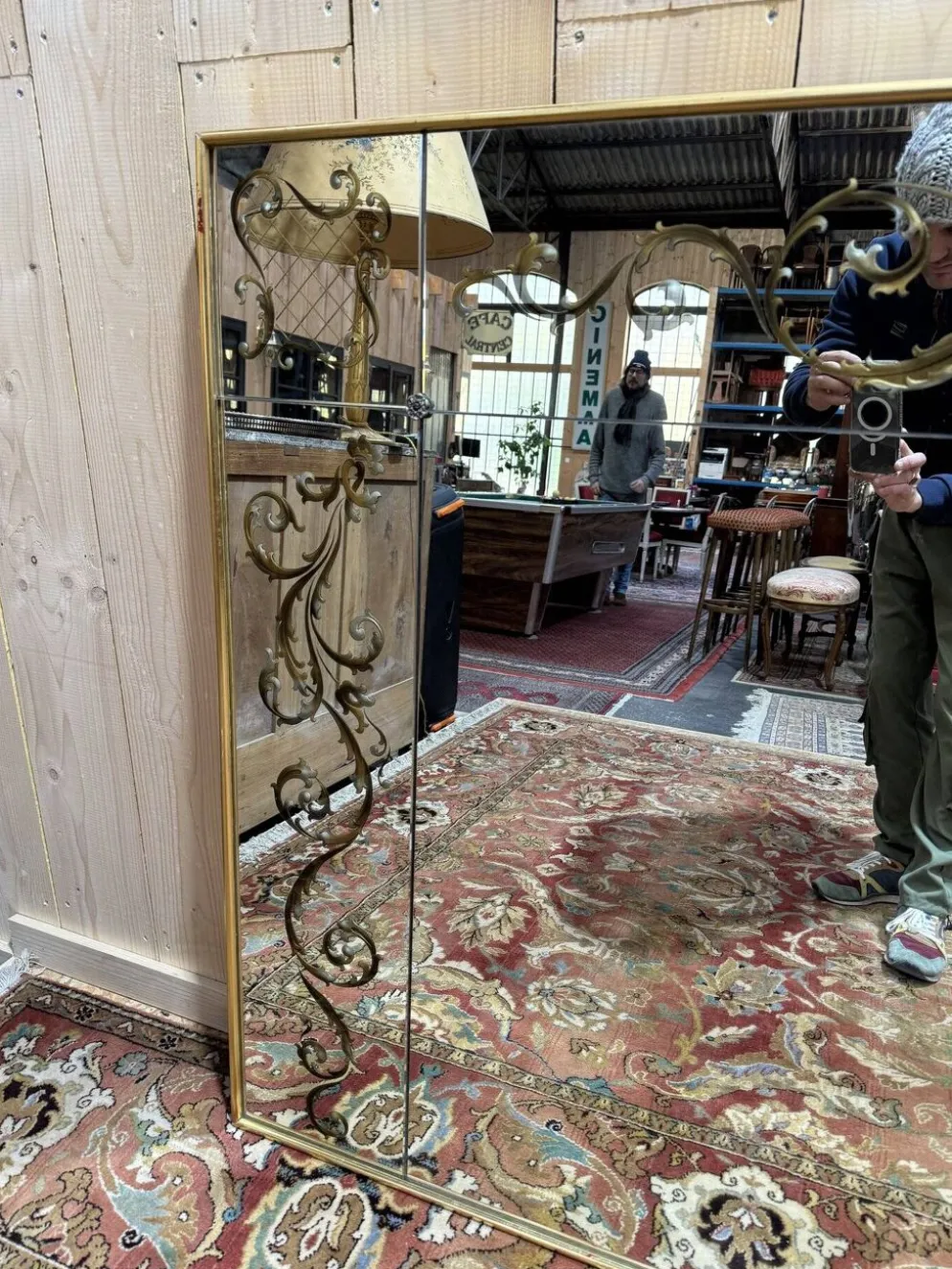 Miroir vénitien de bistrot - brasserie en verre églomisé Art Nouveau