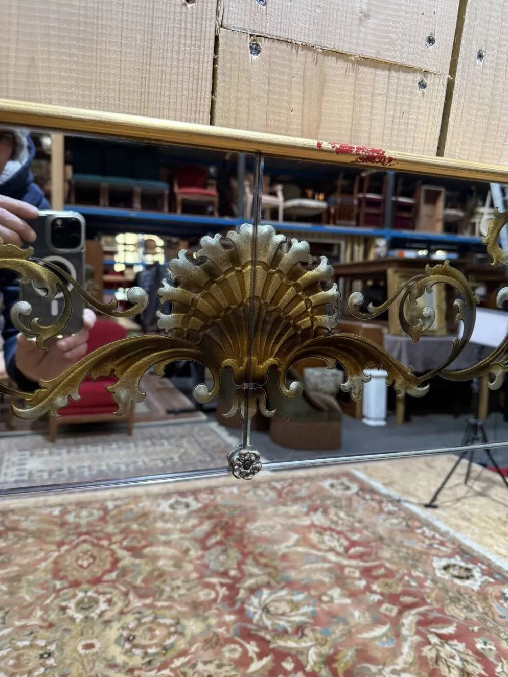 Miroir vénitien de bistrot - brasserie en verre églomisé Art Nouveau