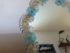 Miroir vénitien en verre de Murano, à poser ou à suspendre, 1950