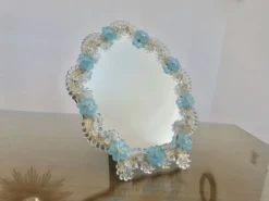Miroir vénitien en verre de Murano, à poser ou à suspendre, 1950