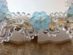 Miroir vénitien en verre de Murano, à poser ou à suspendre, 1950