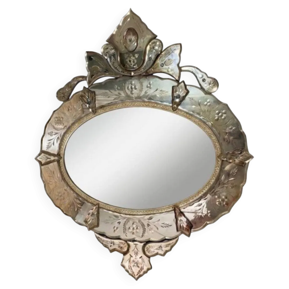 Miroir vénitien grande taille 112 cm de hauteur 93cm de largeur