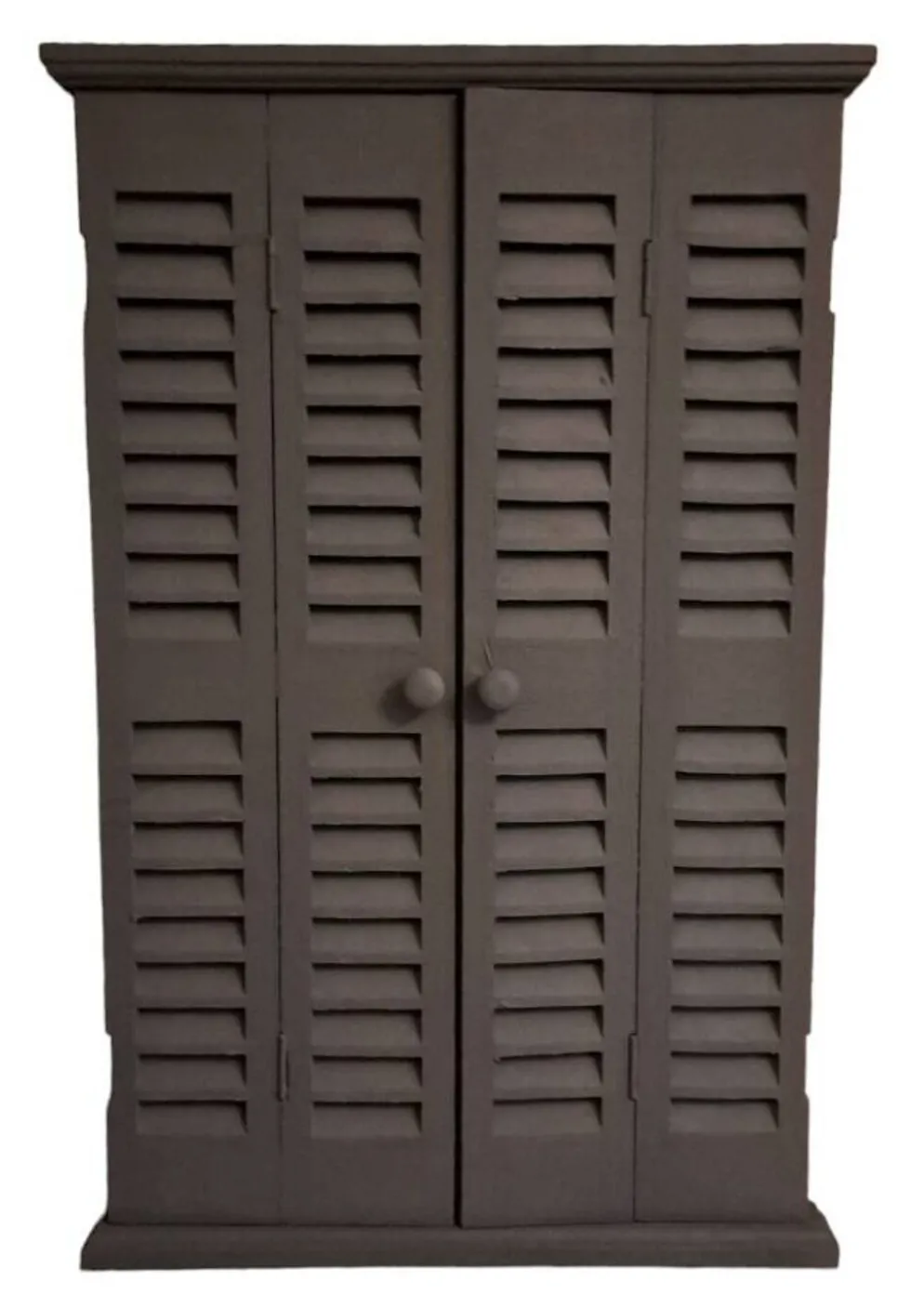 Miroir volet trompe l'oeil bois gris foncé 1990 / objet de décoration murale Miroir façon volets