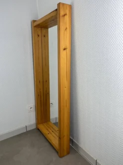 Miroir XL brutaliste pin massif style chalet