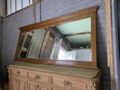 Miroir XXL biseauté en chêne, 210cm de L