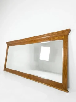 Miroir XXL biseauté en chêne, 210cm de L