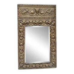 Mirroir Biseauté annees 30 en laiton repoussé