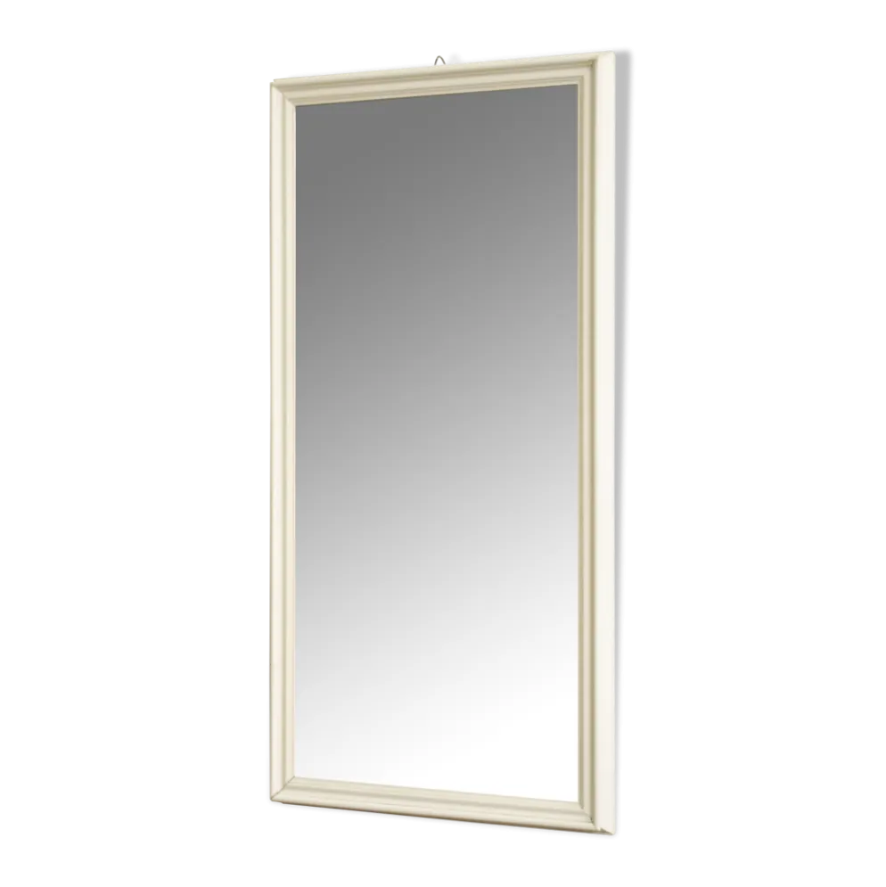 Mirror frame in white painted wood, Giuseppe Restelli Cristani, 1970s, , 119x60 cm