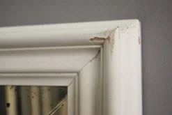 Mirror frame in white painted wood, Giuseppe Restelli Cristani, 1970s, , 119x60 cm