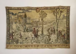 Mitelaltisch Wollteppich Gobelin „Jagden des Kaisers Maximilian
