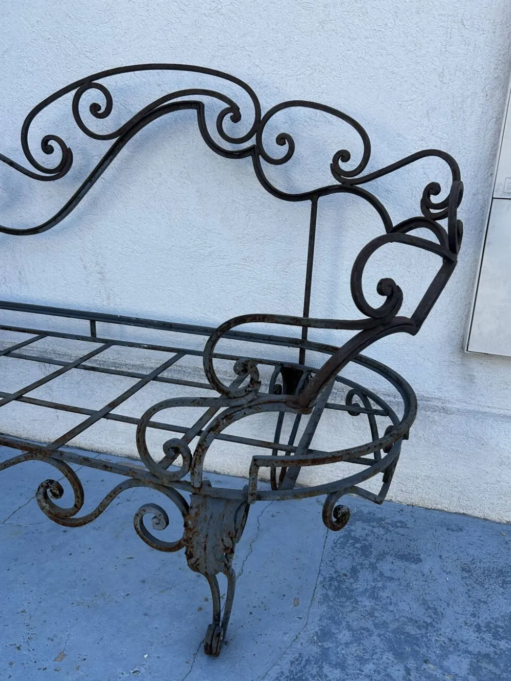Méridienne de jardin en fer forgé