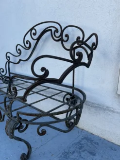 Méridienne de jardin en fer forgé