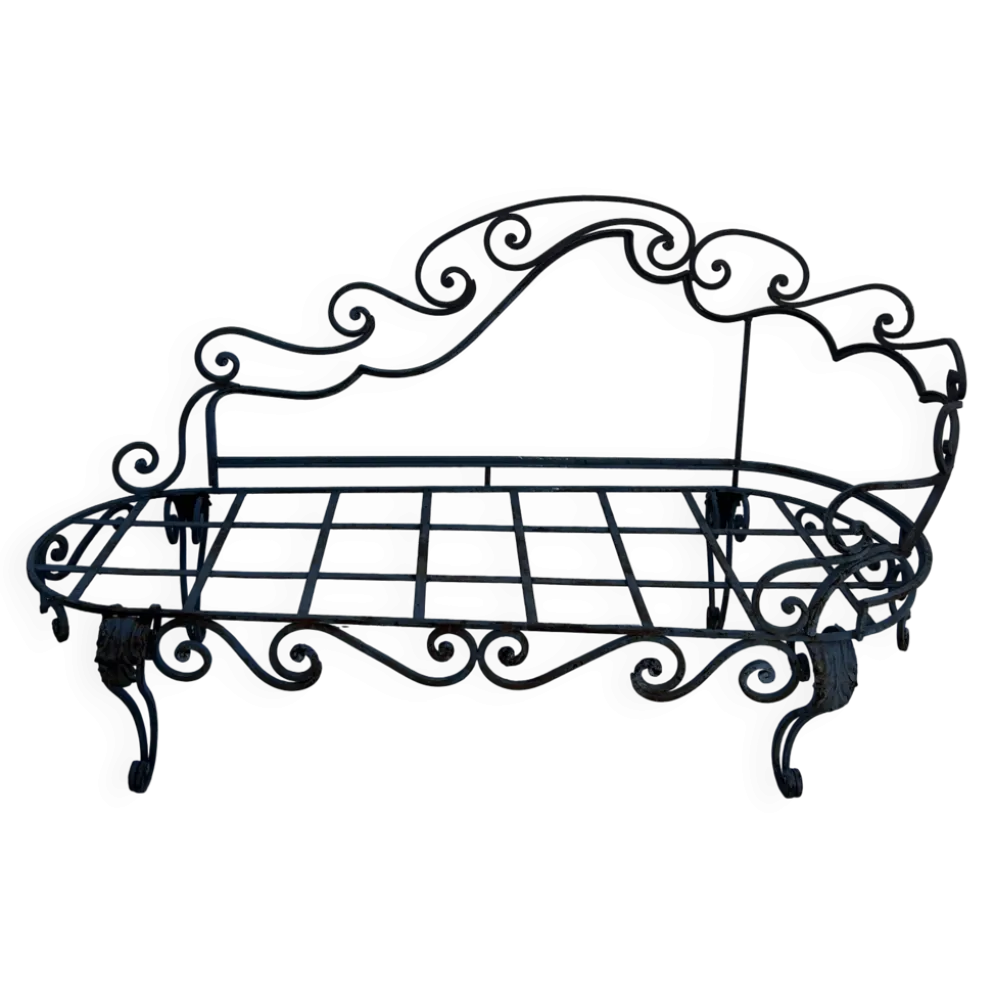 Méridienne de jardin en fer forgé