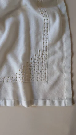 Nappe ancienne en coton blanc