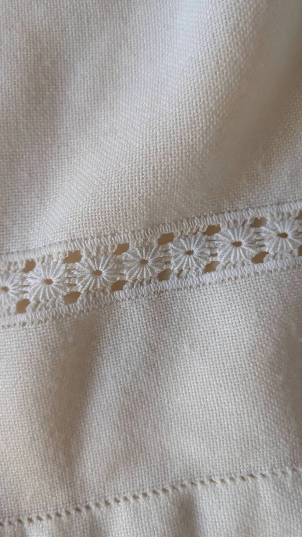 Nappe ancienne en coton blanc