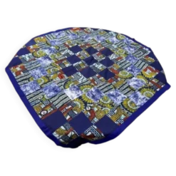 Nappe bleue quilt africaine carrée 110cm.