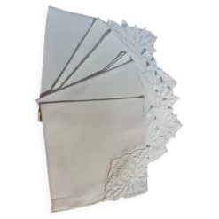 Nappe brodée ajourée ancienne + serviettes