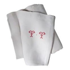 Nappe de campagne monogrammée tt en rouge