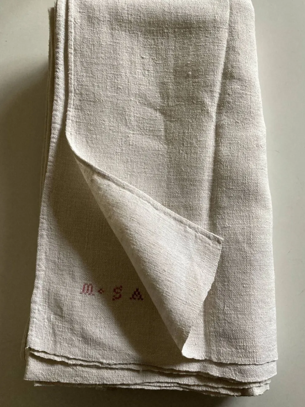 Nappe de ferme en grosse toile de lin rustique 225cm