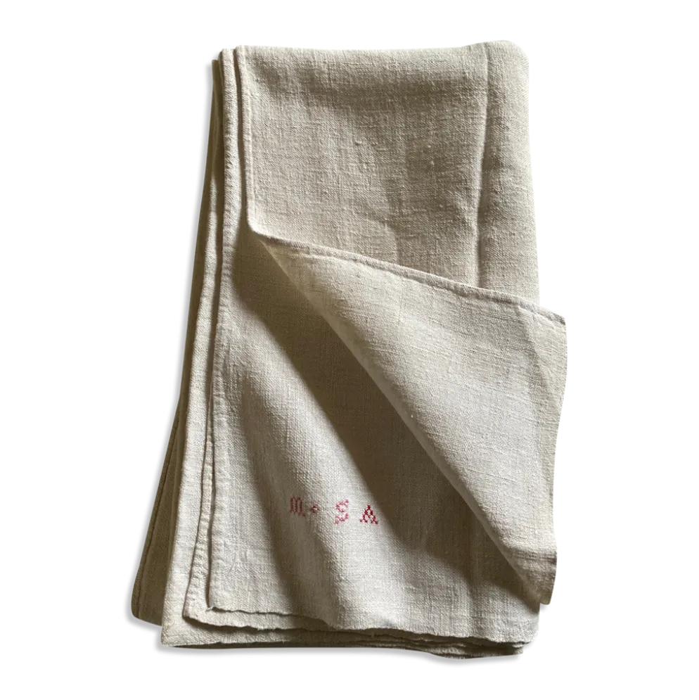 Nappe de ferme en grosse toile de lin rustique 225cm