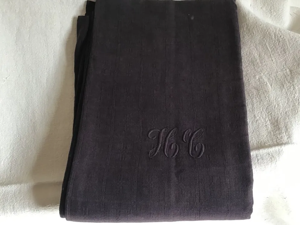 Nappe de lin HC 180x150 brun violet