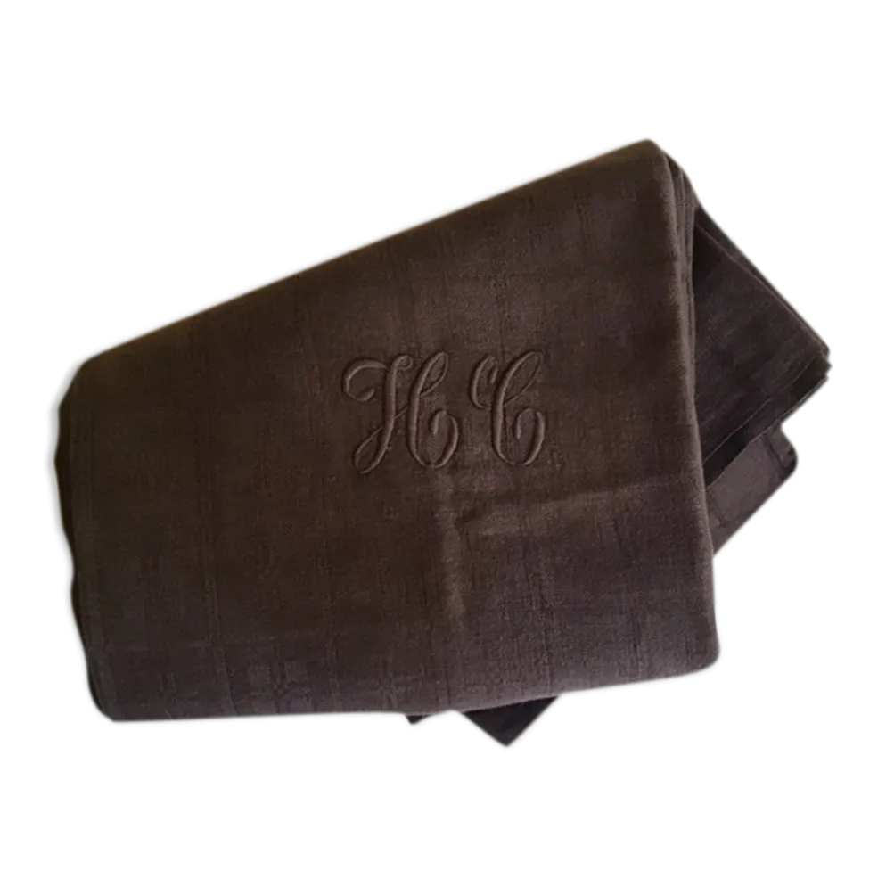 Nappe de lin HC 180x150 brun violet
