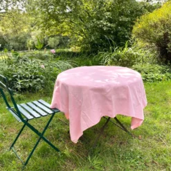 Nappe en coton vintage rose 140 X 130
