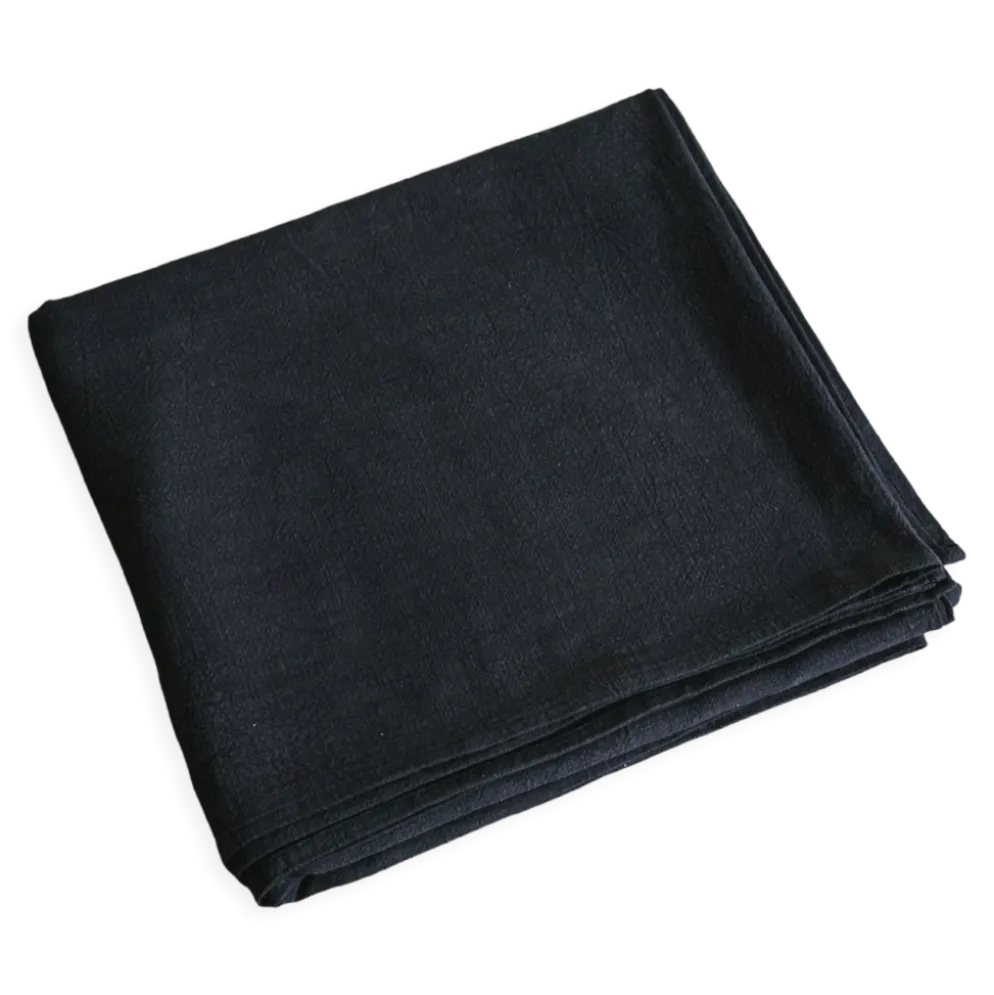 Nappe en lin lavé bleu caviar