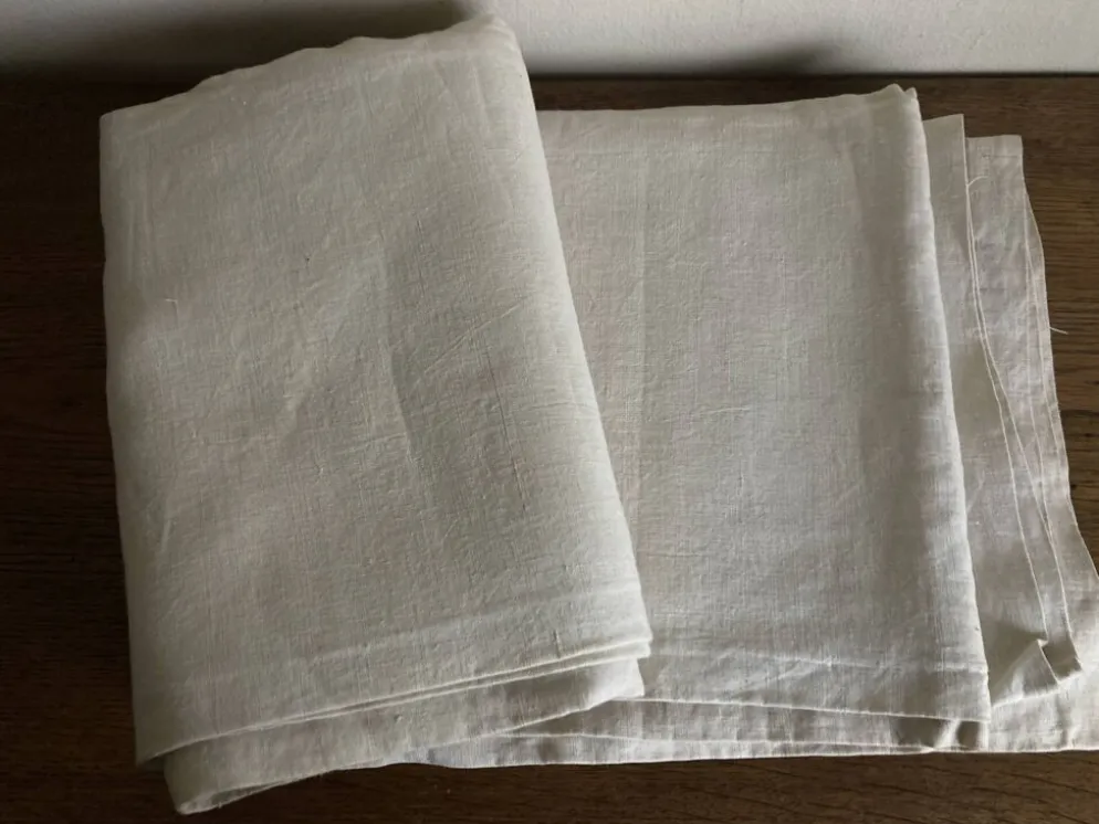 Nappe en toile fil de lin 19e L2,60m
