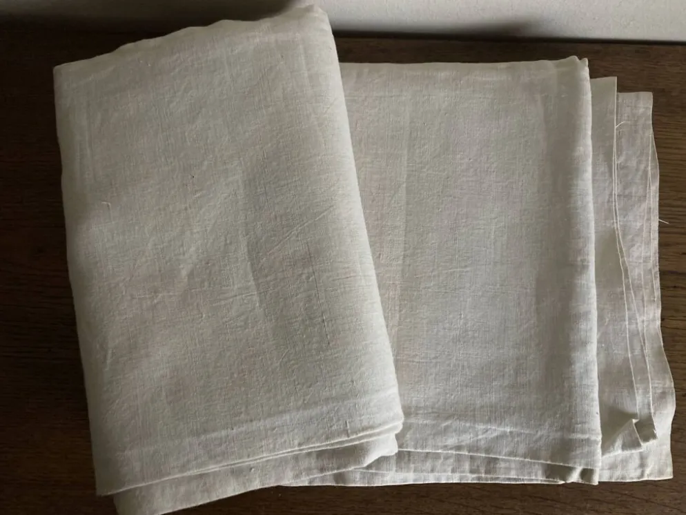 Nappe en toile fil de lin 19e L2,60m