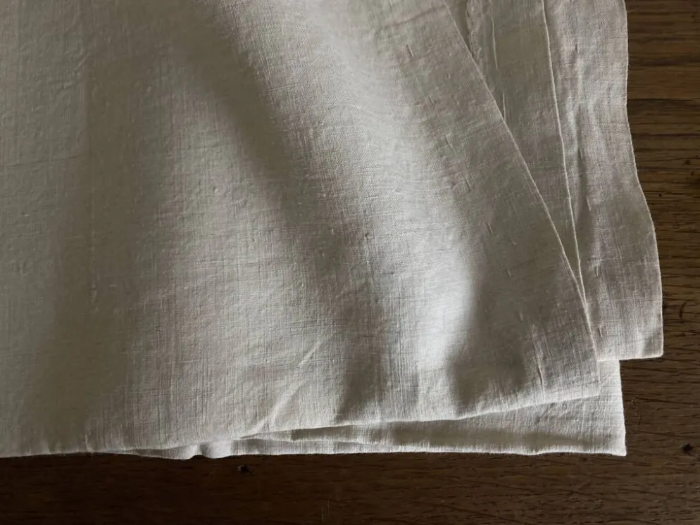 Nappe en toile fil de lin 19e L2,60m