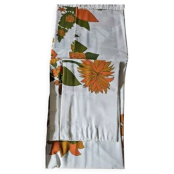 Nappe et 8 serviettes de table orange vintage