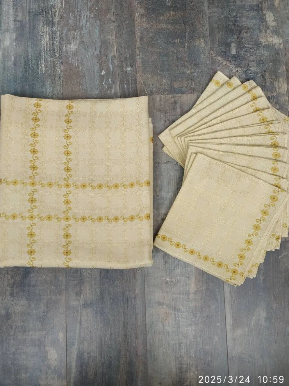Nappe et serviettes vintage
