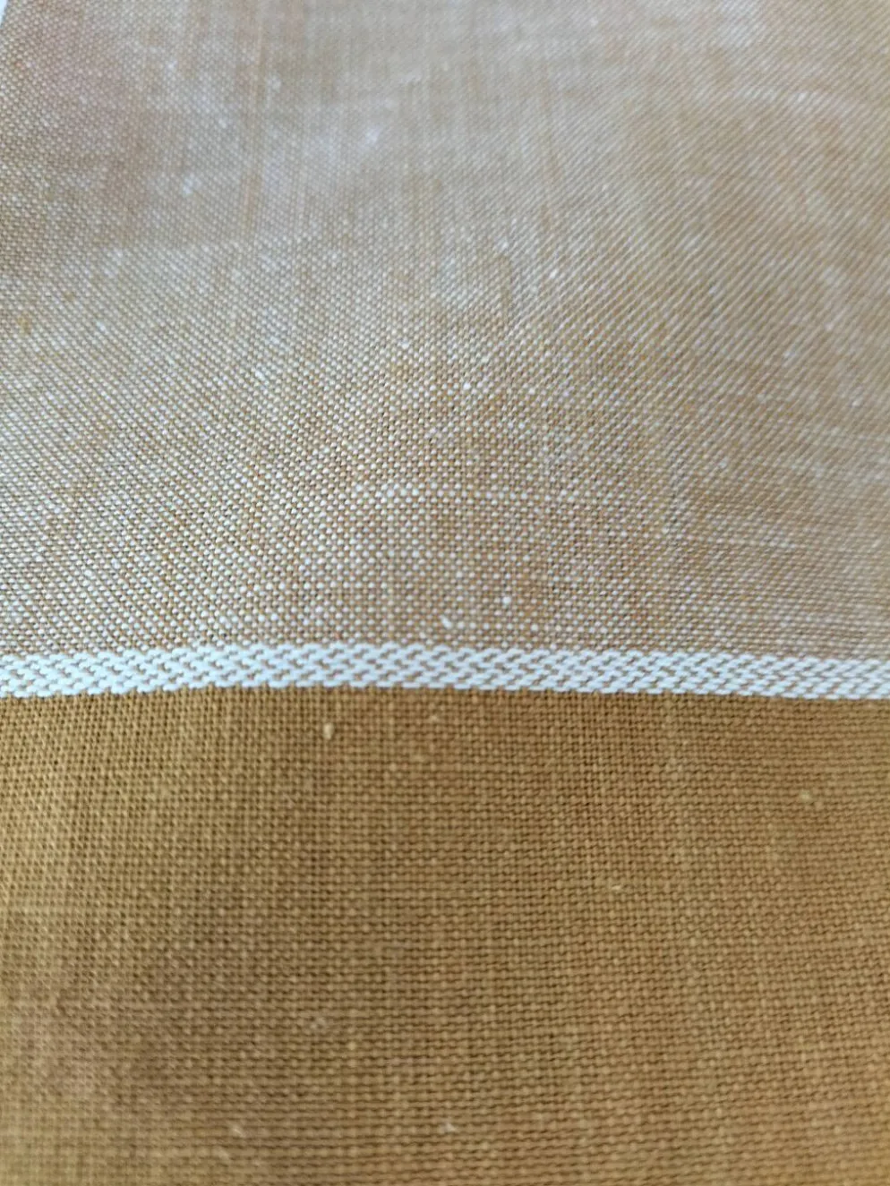 Nappe et 8 serviettes vintage – tons caramel et moutarde dorée